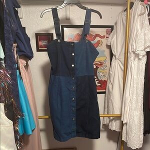 Blue sleeveless sheath mini dress with square neck for casual nights out